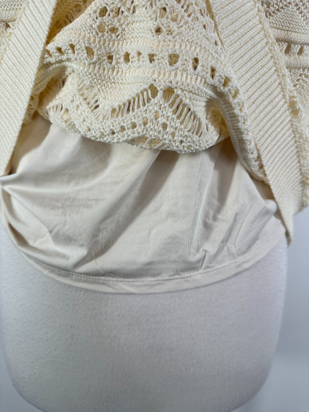 NWT Ralph Lauren Cream Black Label Sleeveless Crochet Knit Top Women's Sz XL - Picture 10 of 16